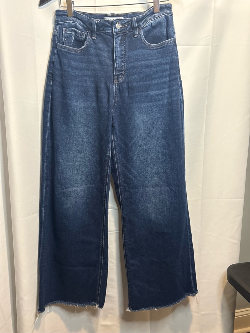 Wide-Leg High-Rise Women's Jeans in Dark Blue